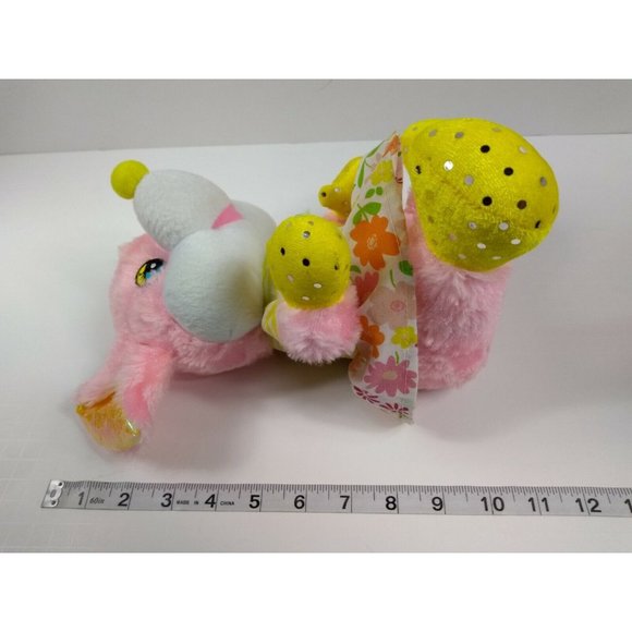 Pink Mouse Plush Stuffed Animal in Flower Dress w/ Sparkle feet, hands, ears 11" - Picture 11 of 11